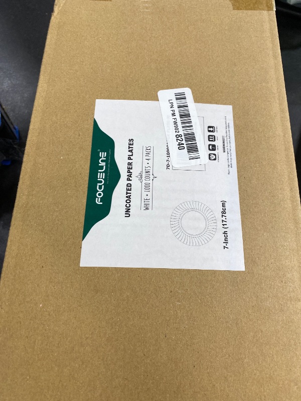 Photo 1 of FOCUSLINE 7 Inch Paper Plates, White Paper Plates Uncoated, Everyday Disposable Dessert Plate 7" Small Plate Bulk 1000 Count