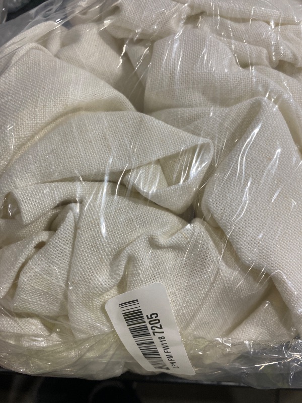 Photo 1 of 102 Inch Long Curtains Pinch Pleat Linen Curtains for Living Room Bedroom 2 Panels Natural Cream Light Filtering Privacy Neutral 102 Inch Pleated Drapes Hooks Rings Back Tab for Window Sliding Door