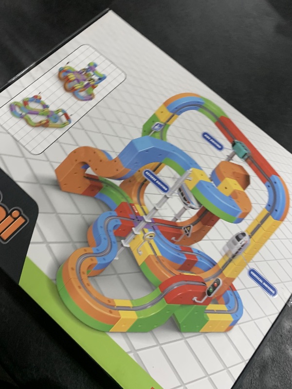 Photo 1 of KlickRail Electric Train Set Flexible Race Track for Kids 4 6 7 8, 88 Pcs Car Track for Toddlers 3-5, Building Toy Train Track Gravity-Defying 3D Embedded Layouts & Motorized Car, STEM Learning Gift