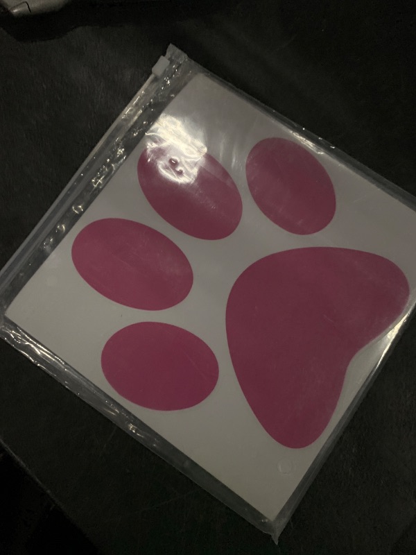 Photo 1 of ReliThick 30 Pcs Paw Print Floor Decal 7.5" Large Pawprints Wall Cling Self Adhesive Footprint Floor Cling Window Stickers Wall Decal for Bedroom Living Room Decor(Pink)