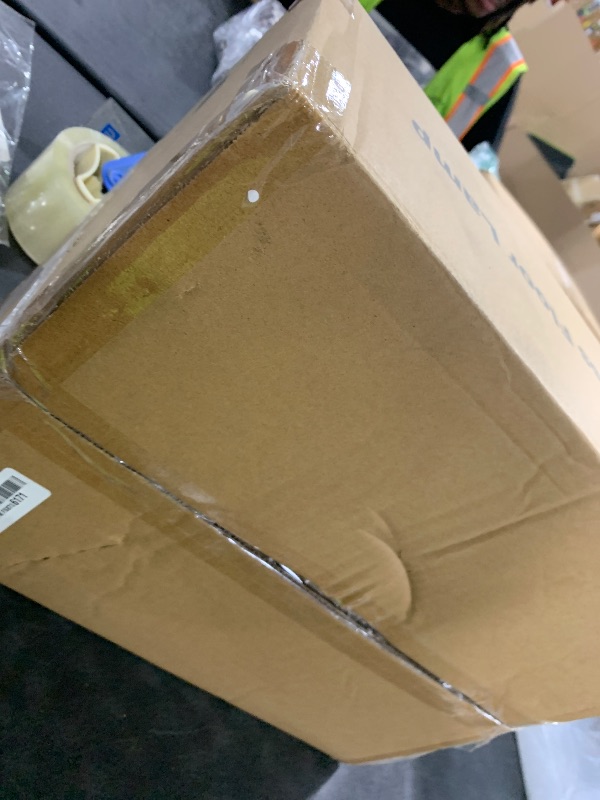 Photo 1 of ?Upgraded? Dimmable Glass Floor Lamp for Living Room, Modern Gold Standing Lamp with Amber Ribbed Glass Lampshade & Knob Dimmer, Arc Tall Lamp for Bedroom Office Reading Room, 2700K Led Bulb Included