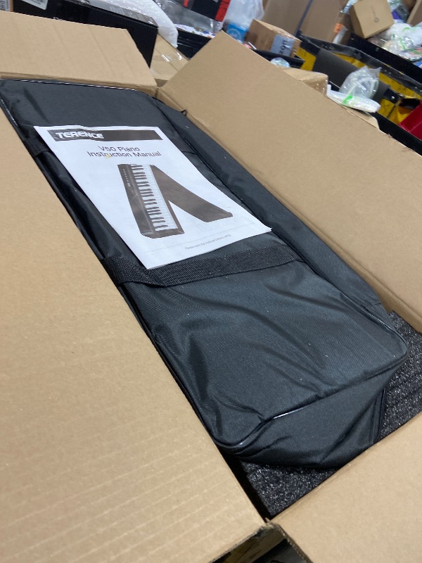 Photo 1 of TERENCE V50 Portable 88 Key Weighted Keyboard,Upgraded Foldable Keyboard Piano 88 Keys with 2*15W Speakers,Touch-Sensitive Panel,Video&Audio Recording,MIDI,Pedal Support for Beginners&Advancer(White)