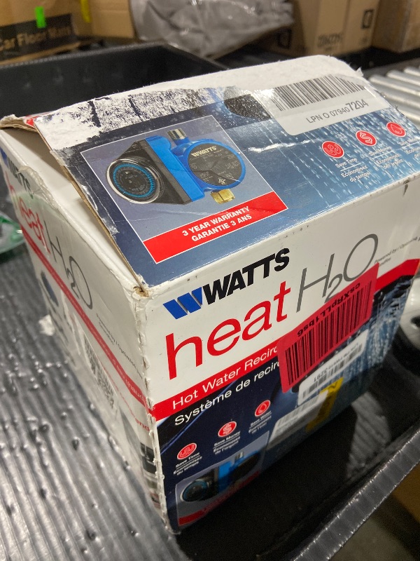 Photo 1 of Watts Heat H2O Hot Water Recirculation System w/Programmable Timer, Instant Hot Water, 3 Year Warranty, Pump, 2 Adapters, Sensor Valve, Mounting Screws, 2 Supply Lines, Easy DIY Install (0955805)