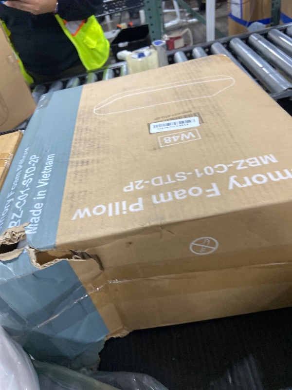 Photo 1 of DUMOS Memory Foam Pillows for Sleeping 2 Pack, Bed Pillows for Adults with Washable Cover and Breathable Mesh, Gel Cooling Pillow for Back and Side Sleeper Support, White