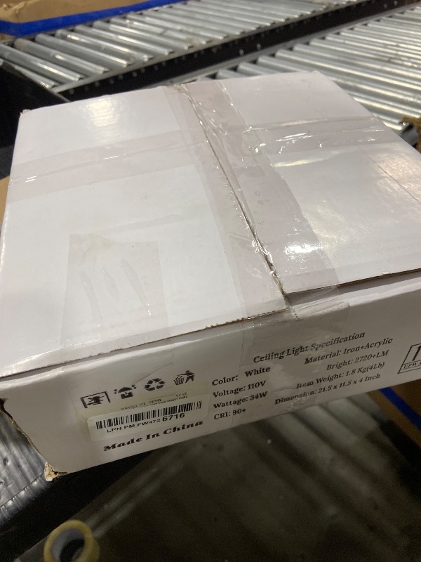 Photo 1 of Shine LUEST 34W LED Ceiling Light with Remote, 3000-6000K Dimmable Modern Flush Mount Ceiling Lighting Fixture White 4 Rings Round Chandelier Ceiling Lamp for Small Room, Bedroom