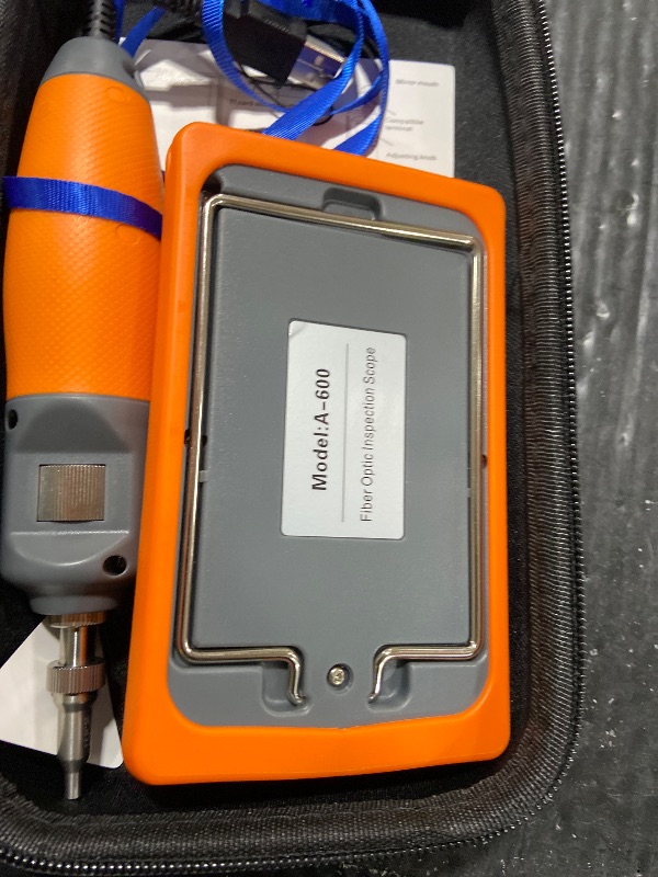 Photo 1 of Orange A-600 Handheld 400x Fiber Optic end face Detector Magnifier Fiber Optic Microscope 5-inch high-Definition Touch Screen for SC/FC/ST/LC UPC Male/Female Head Interface Fiber Inspector (A-600U)