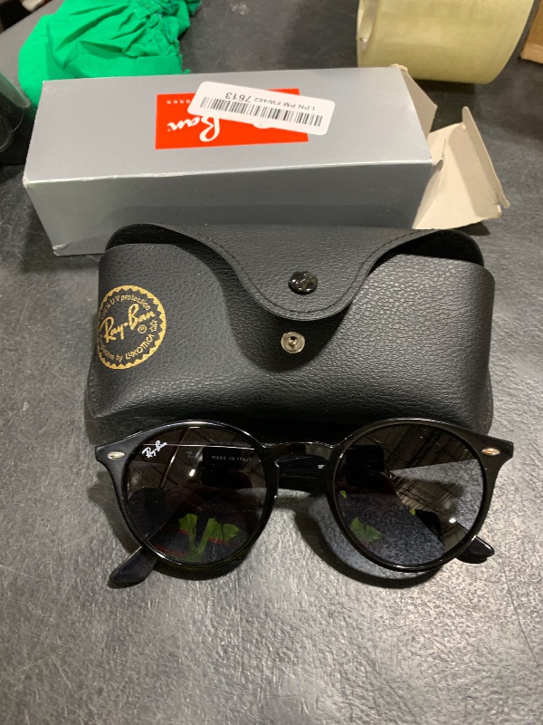 Photo 1 of Ray-Ban Unisex RB3647N Double Bridge Round Sunglasses, Black/Blue, 51 mm