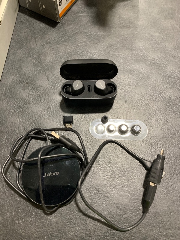 Photo 1 of Jabra Evolve2 True Wireless Bluetooth Earbuds with Wireless Charging Pad - Active Noise Cancellation, MultiSensor Voice Technology - Certified to Work with Your Virtual Meeting Apps - Black