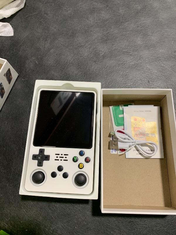 Photo 1 of Ugtenversi R36Plus Retro Handheld Game Console 4.0" IPS Screen,Portable ,15,000+ Games, 26+ Emulators ,Hand held Video Game for Adults (White)
