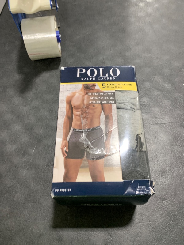 Photo 1 of POLO RALPH LAUREN 5 Pack Classic Fit Cotton Boxer Briefs 2 Andover Heather/Madison Heather/2 Polo Black 2XL