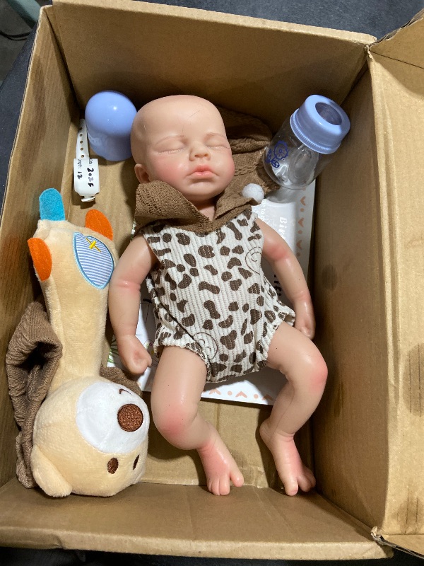 Photo 1 of SOFTMARY 12-Inch Full Silicone, Lifelike Reborn with Realistic Veins, Sleeping Realistic