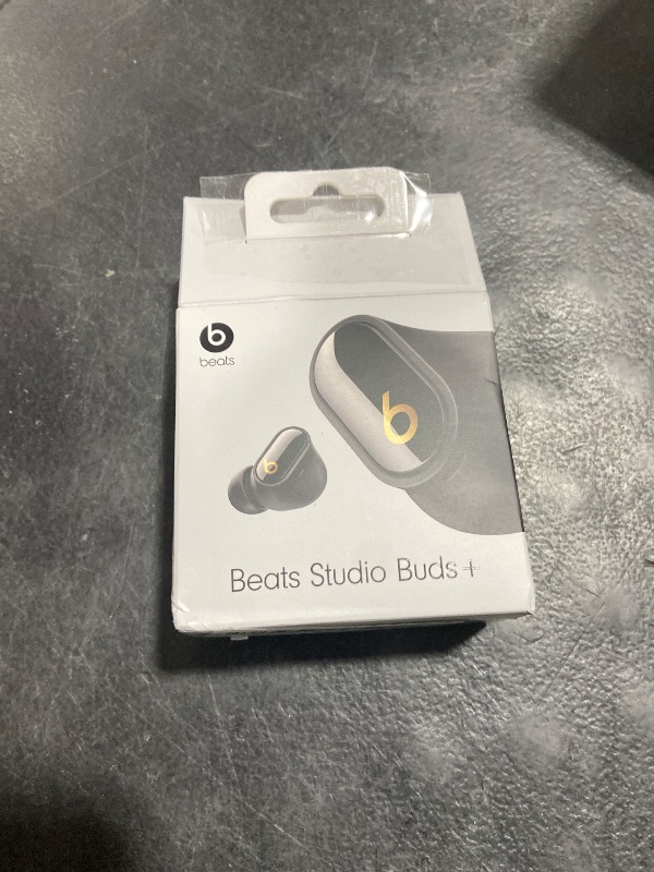 Photo 1 of Beats Studio Buds + | True Wireless Noise Cancelling Earbuds, Enhanced Apple & Android Compatibility, Built-in Microphone, Sweat Resistant Bluetooth Headphones, Spatial Audio - Black/Gold