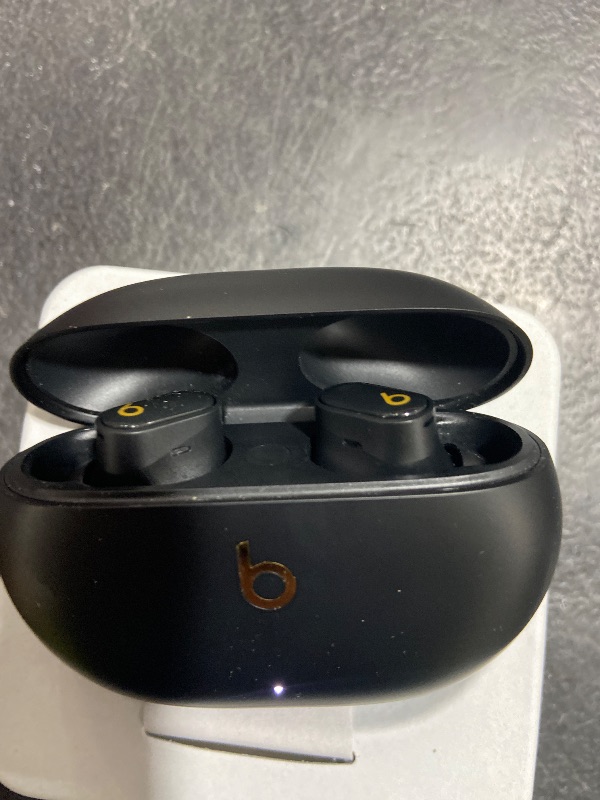 Photo 1 of Beats Studio Buds + | True Wireless Noise Cancelling Earbuds, Enhanced Apple & Android Compatibility, Built-in Microphone, Sweat Resistant Bluetooth Headphones, Spatial Audio - Black/Gold