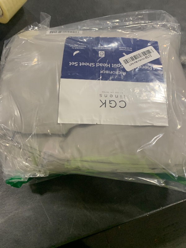 Photo 1 of Flex Top Split Head King 4 Piece Sheet Set - Comfy Breathable & Cooling Bed Sheets Set - Hotel Luxury Bedding for Women, Men, Kids, Teens, Boys & Girls - Deep Pockets, Soft and Oeko-Tex - Light Grey