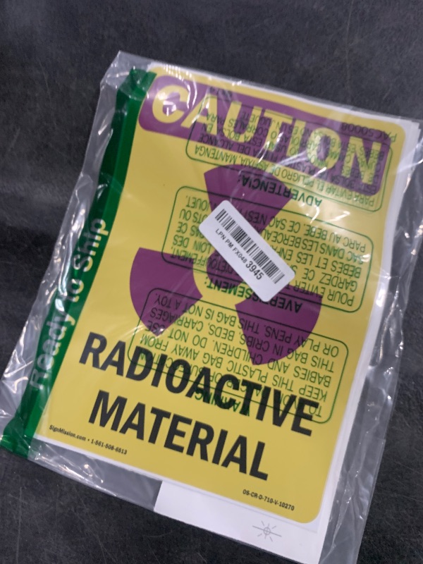 Photo 1 of (2 Pack) Radioactive Materials With Symbol OSHA Caution Radiation Sign 7 Inch X 10 Inch Vinyl Label Decal Sticker Weather Resistant, UV Protected for Workplace, Business, and Construction Site, Made in the USA