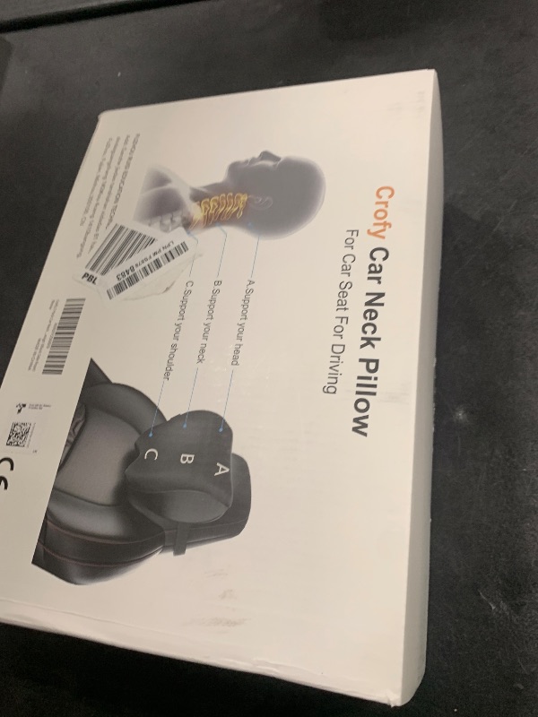 Photo 1 of Crofy 2-Pack Car Neck Pillow, Softness Car Headrest Pillow for Driving with Adjustable Strap, 100% Memory Foam and Breathable Removable Cover, Comfortable Ergonomic Design (Black Side Rope)