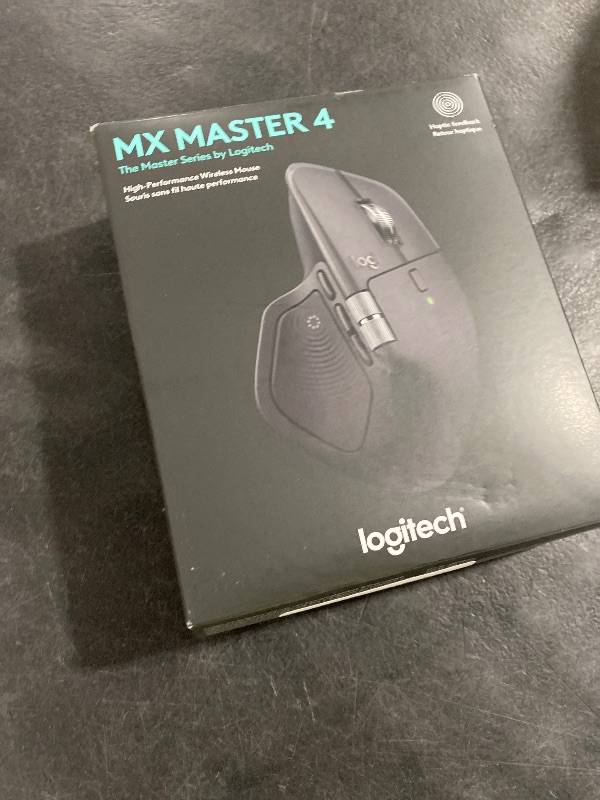 Photo 1 of Logitech MX Master 4, Ergonomic Wireless Mouse with Advanced Performance Haptic Feedback, Ultra-Fast Scrolling, USB-C Charging, Bluetooth, Windows, MacOS - Graphite