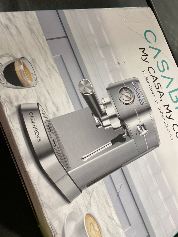 Photo 1 of CASABREWS CM5418 Espresso Machine 20 Bar, Compact Espresso Maker with Steam Milk Frother, Stainless Steel Coffee Machine with 34oz Removable Water Tank for Cappuccino, Gift for Women or Men, Silver