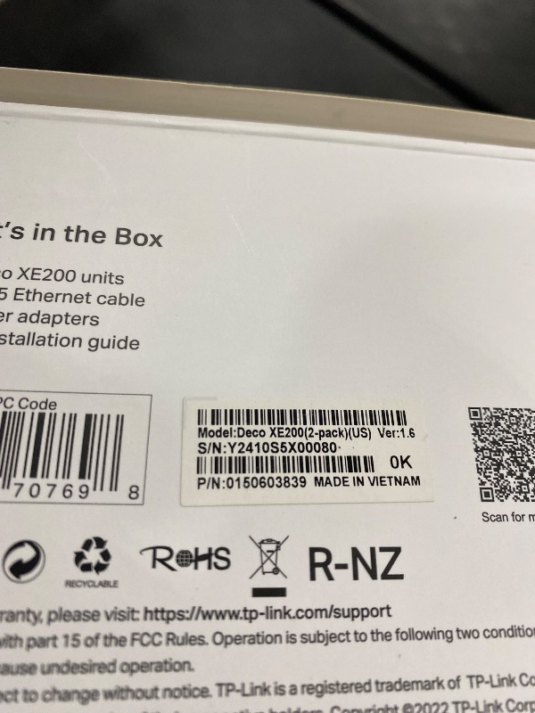Photo 1 of TP-Link Deco XE200 Mesh WiFi AXE11000 Tri-Band WiFi 6E Mesh Network System - Replaces Wireless Internet Router and Extender, 10Gbps Ethernet Port, Compatible with Alexa, Deco XE200(2-Pack)
