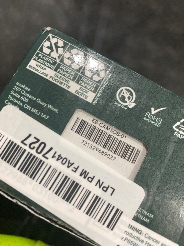 Photo 1 of ecobee Smart Video Doorbell Camera (Wired) - with Industry Leading HD Camera, Smart Security, Night Vision, Person and Package Sensors, 2-Way Talk, and Video & Snapshot Recording