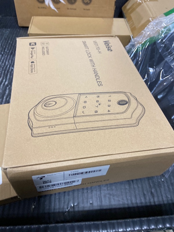 Photo 1 of Veise VE017G-H Wi-Fi Smart Fingerprint Front Door Lock Set, Remote App Control, Keyless Entry Deadbolt with Handle, Backlit Keypad, IP55 Weatherproof, Auto Lock, Easy to Install, Matte Black