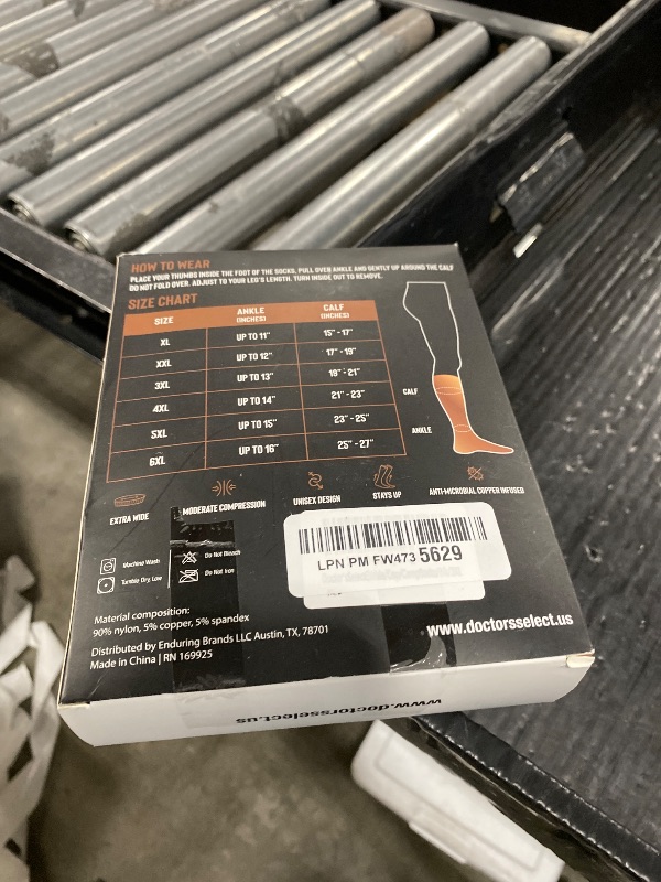 Photo 1 of Doctor's Select Copper Plus Size Compression Socks Wide Calf - 2 Pairs | 20-30mmHg Extra Wide Calf Compression Sock Women | Copper Compression Socks Men & Women | Extra Wide Calf Compression Sock for Swelling & Circulation Support | Black