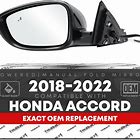 Photo 1 of Driver Side Mirror Replacement - Compatible with 2018-2022 Honda Accord - Powered Adjustment, Manual Fold, Heated, Turn Signal, Flat Glass - Smooth Black, 18H8P - OEM 76258TVAA42, 76251TVAA31ZJ, HO132