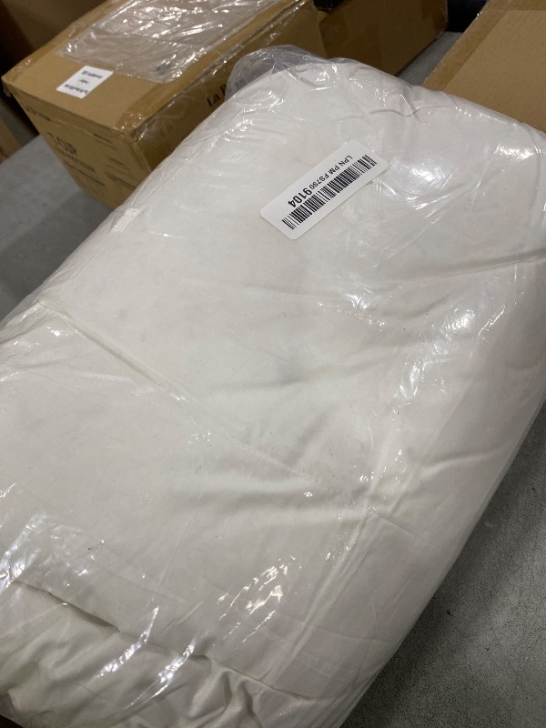 Photo 1 of BPC Lightweight Organic Feather Down Comforter Oversized Queen, Hotel-Luxury Fluffy Duvet Insert with Cotton Cover and Puffy Feather Down Filling, for Summer/Hot Sleepers, Ivory White, 98x98 Inches