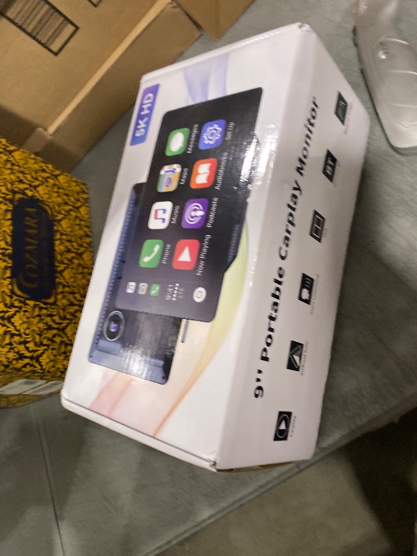 Photo 1 of VyKure Portable Carplay Screen for Car 5K Dash Cam, 9" Wireless CarPlay & Android Auto Car Audio Receivers with 1080p Backup Camera, Bluetooth/GPS Navigation/Voice Control/Mirror Link (Black)