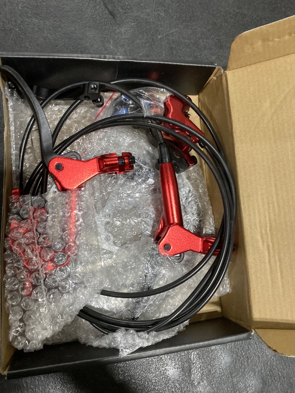 Photo 1 of JFOYH zoom HB876 4-Piston Pre-Bled Hydraulic Disc Brake Set for Mountain Bike, Bike Disc Brake Kit with 160mm Rotors, Front and Rear Levers(PM Adapter Included) - Left-Front&Right-Rear