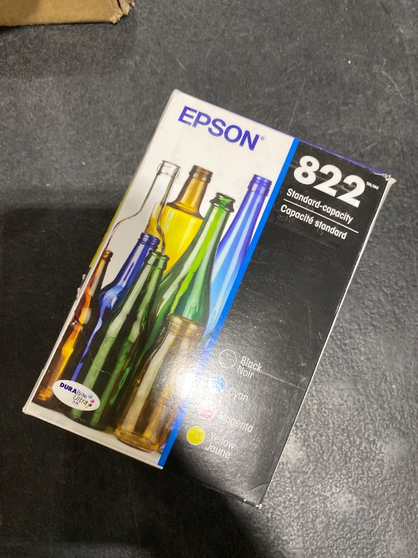 Photo 1 of EPSON 822 DURABrite Ultra Ink Standard Capacity Black & Color Cartridge Combo Pack (T822120-BCS) Works with WorkForce Pro WF-3820,3823, 4820, 4830, 4833, 4834