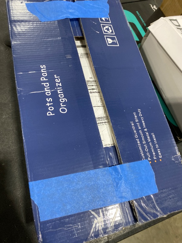 Photo 1 of Magheo 2 Pack Pots and Pans Organizer Under Cabinet, 22" Deep Expandable Pull Out Pot Lid Organizer and Storage with 10 Adjustable Dividers No Drill Pot and Pan Holder Rack with Handle Bracket(Black)