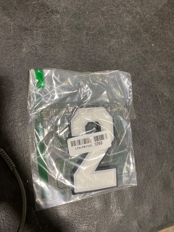 Photo 1 of 1 Pcs 5.0" White Chenille Number Patches with Black Border, Iron On Appliques for Clothing, Jackets, Backpacks Varsity Style Number Patches Pair with Varsity Letter Patch (White 2)