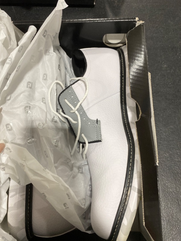 Photo 1 of FootJoy Men's Traditions Blucher Previous Season Style Golf Shoe, White/Grey Camo, 10.5