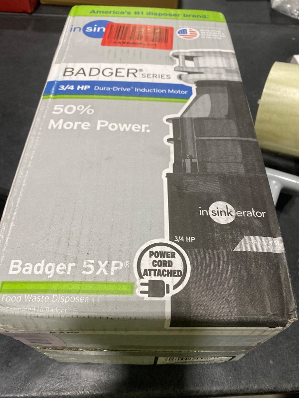 Photo 1 of InSinkErator Badger 5XP Garbage Disposal with Power Cord, Standard Series 3/4 HP Continuous Feed Food Waste Disposer, Badger 5XP W/C