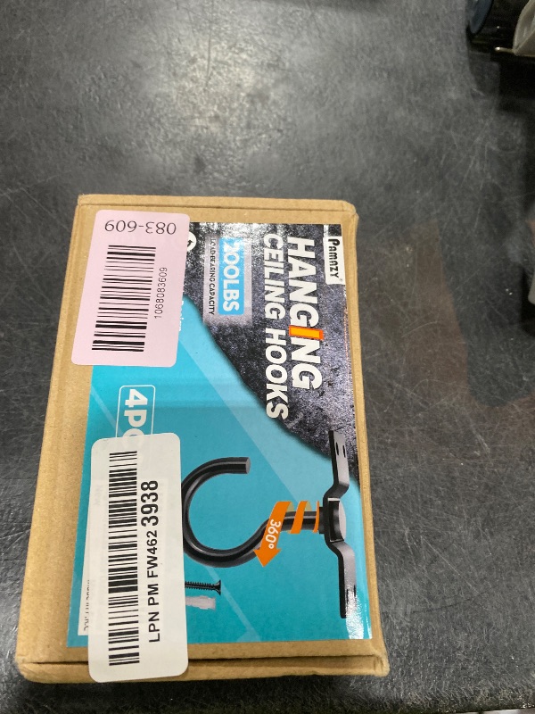 Photo 1 of [UPGRADED] 4Pcs 200LBS Rotatable Ceiling Hooks with 4 Screw Points Base, Wall Mount Metal Hanger Black Ceiling Hook for Hanging Plant, Bird Feeder, Lights, Bed Canopy, Wind Chime, Indoor Outdoor Decor