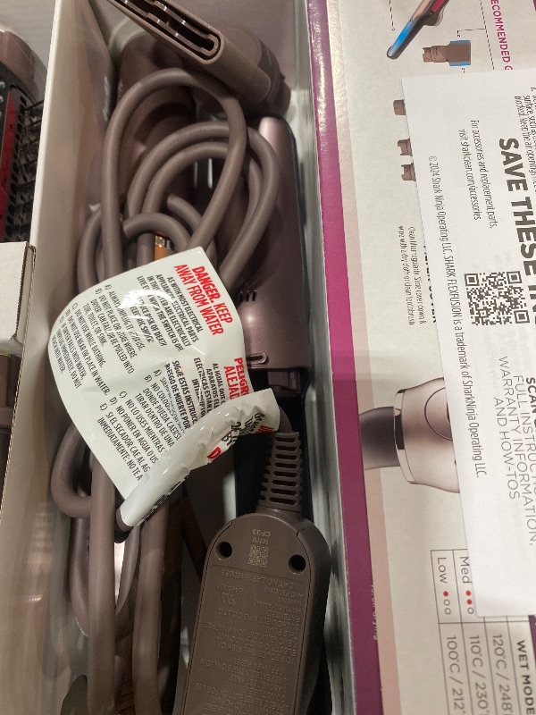 Photo 1 of Shark FlexFusion Hair Straightener & Powerful Hair Dryer with Fusion Hair Brush, Ceramic Air Styler with Auto-Wrap Curlers & Concentrator, Ceramic Plates, Cosmic Blush HD641S