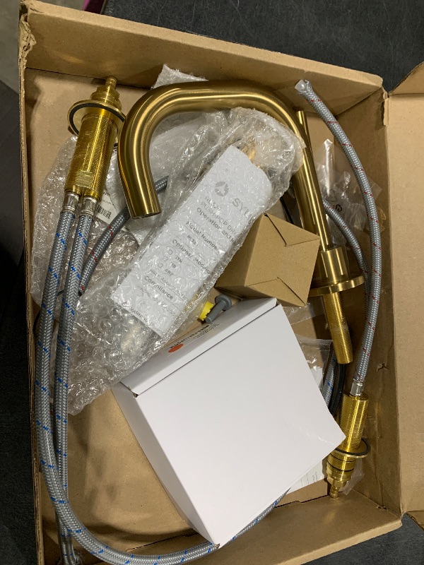 Photo 1 of Symmons Dia Widespread Two-Handle Bathroom Faucet with Push Pop Drain Assembly in Brushed Bronze (1.0 GPM), Large