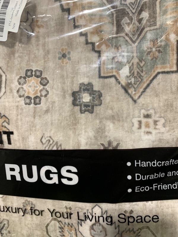 Photo 1 of Vintage Living Room Area Rug 5x7 - Large Soft Washable Oriental Traditional Distressed Farmhouse Rugs for Bedroom - Indoor Floor Accent Carpet for Home Office House Decor - Beige