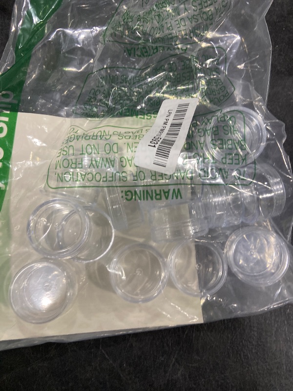Photo 1 of 10 Gram 20 Count Sample Containers, Small Plastic Containers with Lids, Empty Sample Jars with Labels and Mini Disposable Spatulas(Clear Lid)