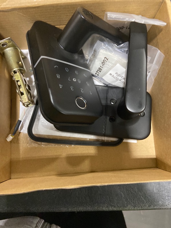 Photo 1 of Keypad Smart Door Lock with Handle: Kucacci Keyless Entry Fingerprint Lock - Digital Code Handle with Keypad - Electronic Smart Knob for Front Door - Deadbolt Alternative with App - Easy Installation
