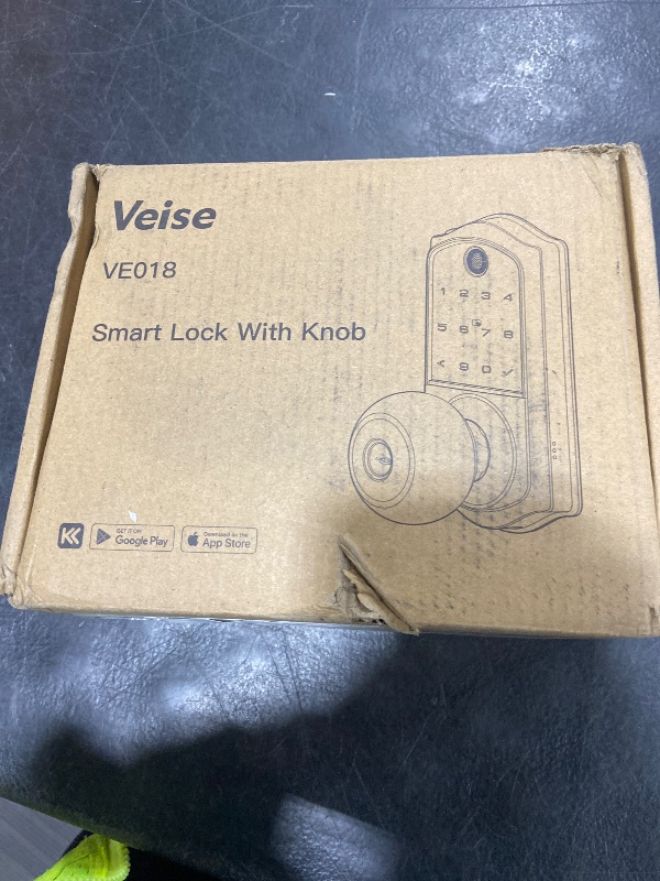 Photo 1 of Veise VE018 Smart Knob Handle Lock - Fingerprint, App Control, Keyless Entry for Front Door and Bedroom, Electronic Digital Keypad, Auto Lock, Remote Access Sharing, IP55 Weatherproof, Satin Nickel