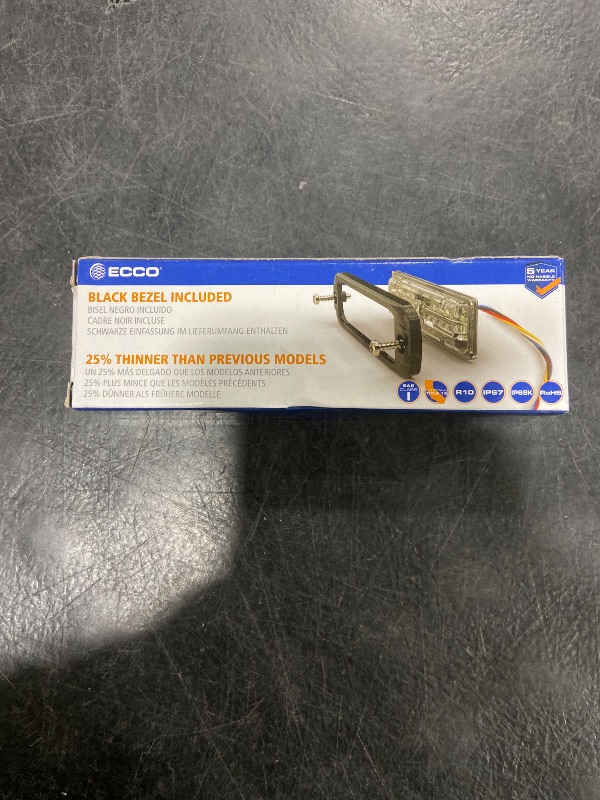 Photo 1 of ECCO LED High-Intensity Amber White LEDs Directional 2 Bolt Mount 0.73 amps 12V 24V Waterproof Warning Light Construction Caution Lights for Truck off Road car Commercial Vehicles, 5 Year Warranty