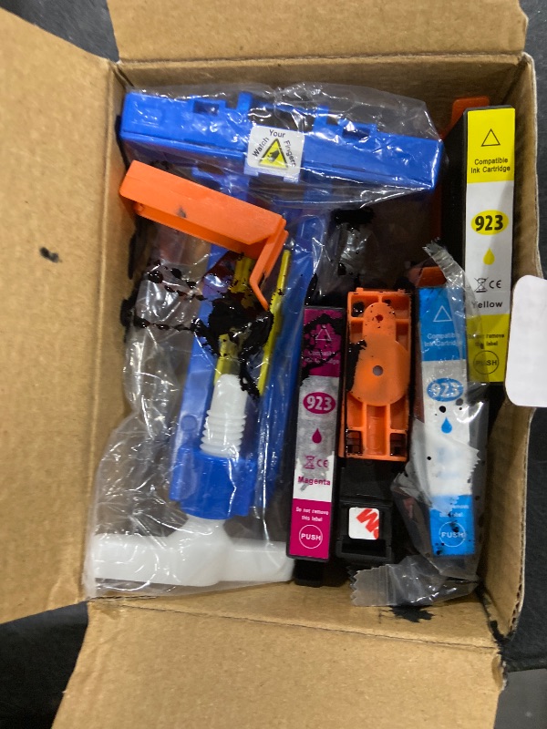 Photo 1 of 923 Ink Cartridges for HP Printers Compatible for HP 923 Ink Cartridges HP923 for HP Officejet Pro 8130e 8120e 8135e 8139e 8120e 8125e Printers (4 Pack 923 Ink Black Cyan Magenta Yellow Without Chip)