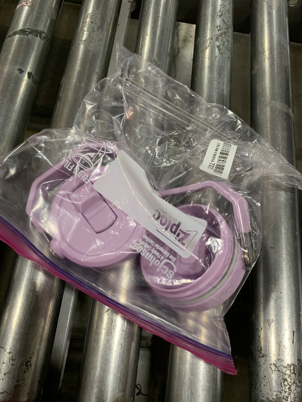 Photo 1 of 2Pack Replacement Tumbler Lid Fit for Stanley IceFlow 30 oz(Only) Flip Straw Lid, with 2Pcs Reusable Straws,1Pcs Cleaning Brush (Purple)