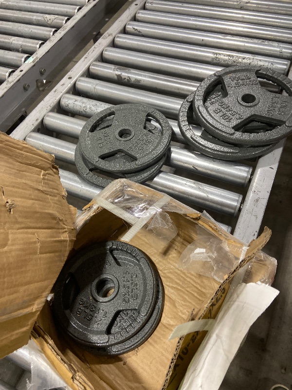 Photo 1 of Fitvids Standard Cast Iron 1-Inch Weight Plates for Strength Training & Weightlifting, 35LB