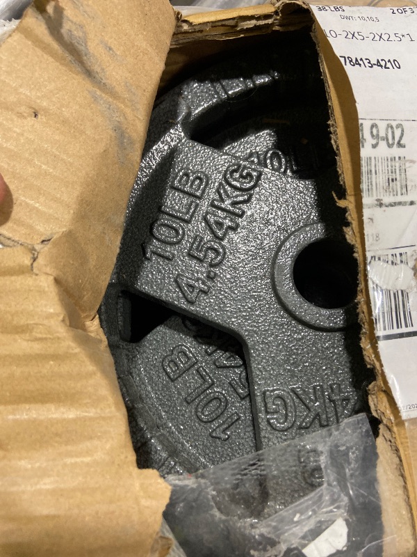 Photo 1 of Fitvids Standard Cast Iron 1-Inch Weight Plates for Strength Training & Weightlifting, 35LB