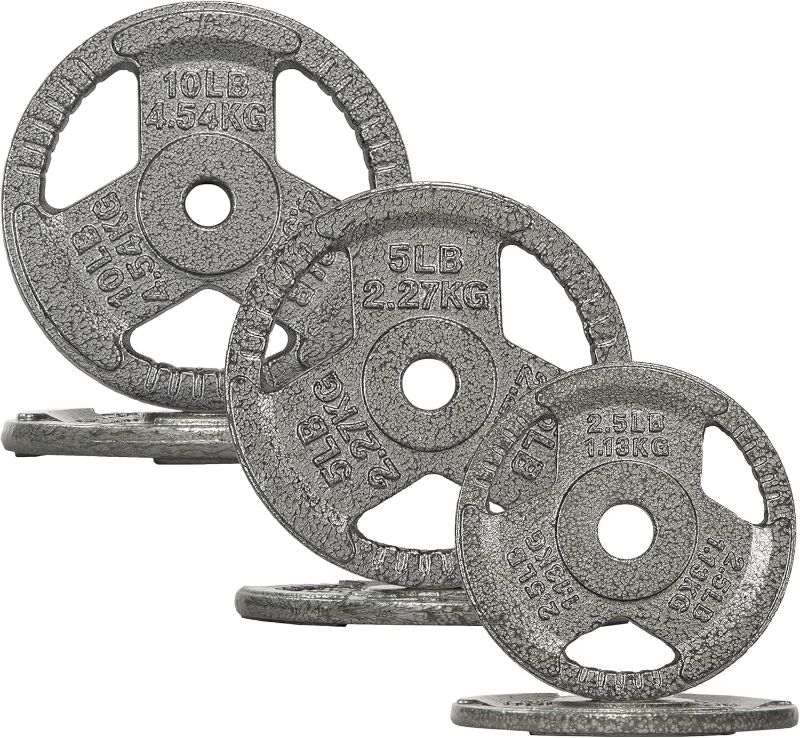 Photo 1 of Fitvids Standard Cast Iron 1-Inch Weight Plates for Strength Training & Weightlifting, 35LB