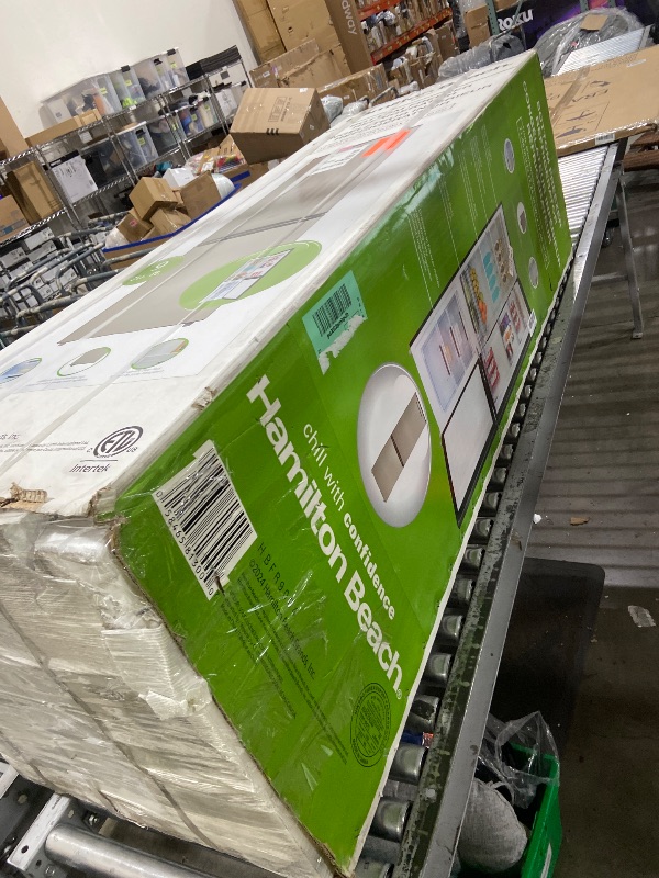 Photo 1 of HAMILTON BEACH Cubic Foot Fridge with Bottom Mount Freezer, 9.2 cu. ft, Stainless