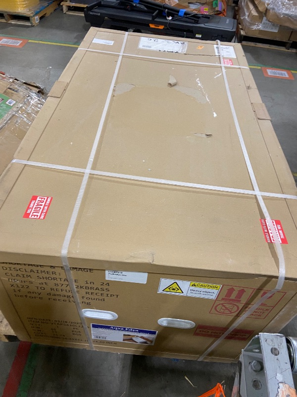 Photo 1 of Aqua Eden VTAM5432L22D 54-Inch Anti-Skid Acrylic 2-Wall Alcove Tub with Left Hand Drain, Glossy White